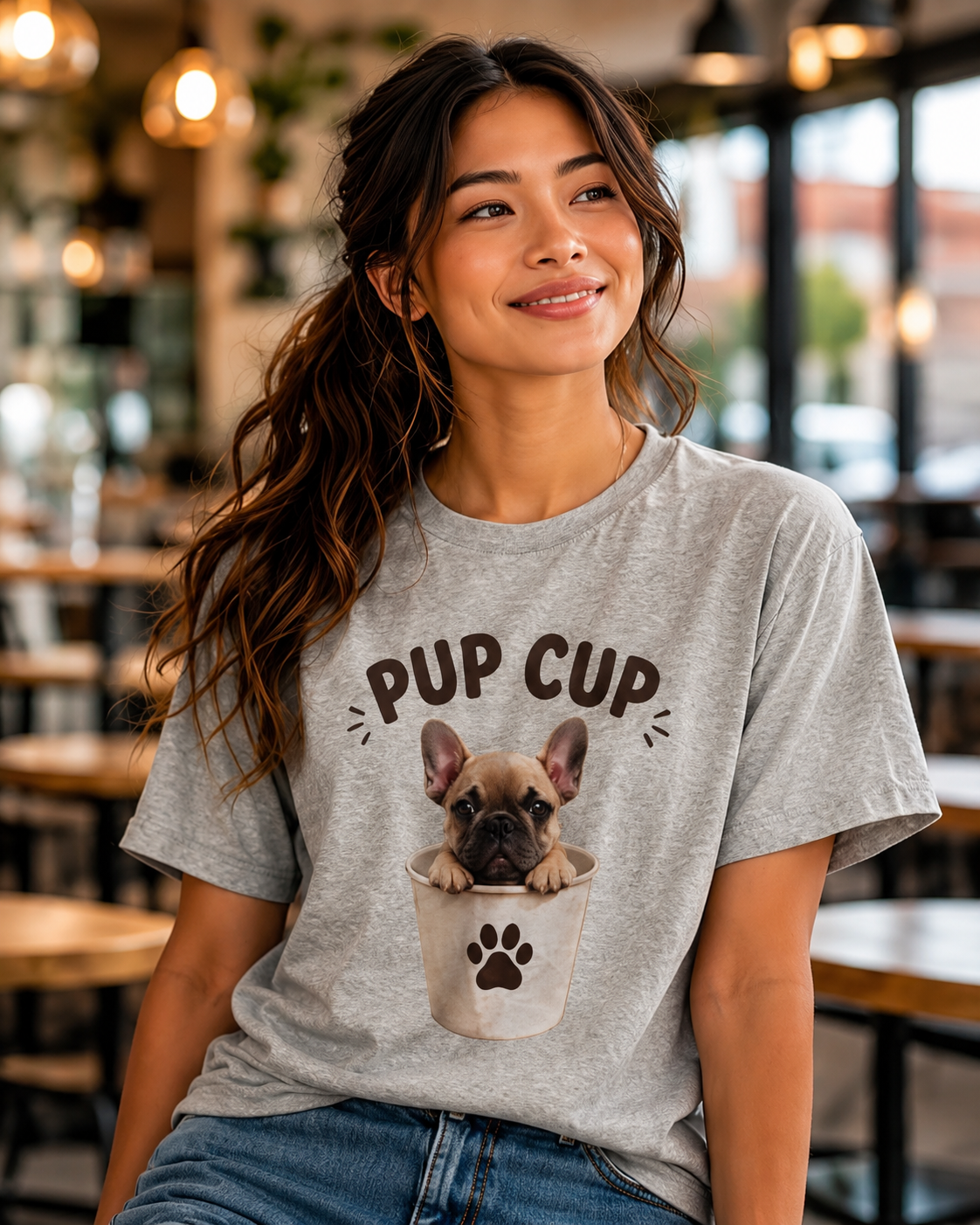 Pup Cup T‑Shirt — Cute French Bulldog Puppy Tee