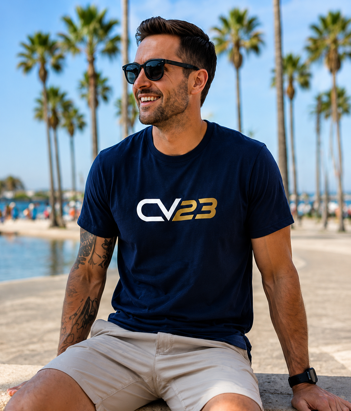 CV23 Logo T-Shirt — Minimalist Black Graphic Tee