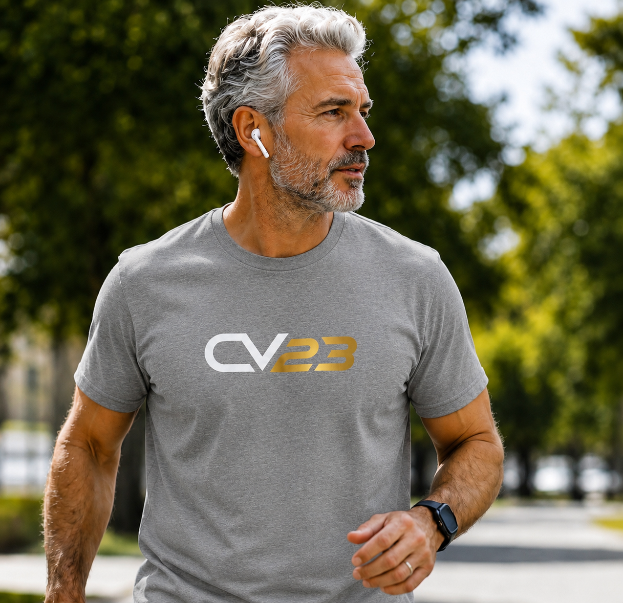 CV23 Logo T-Shirt — Minimalist Black Graphic Tee