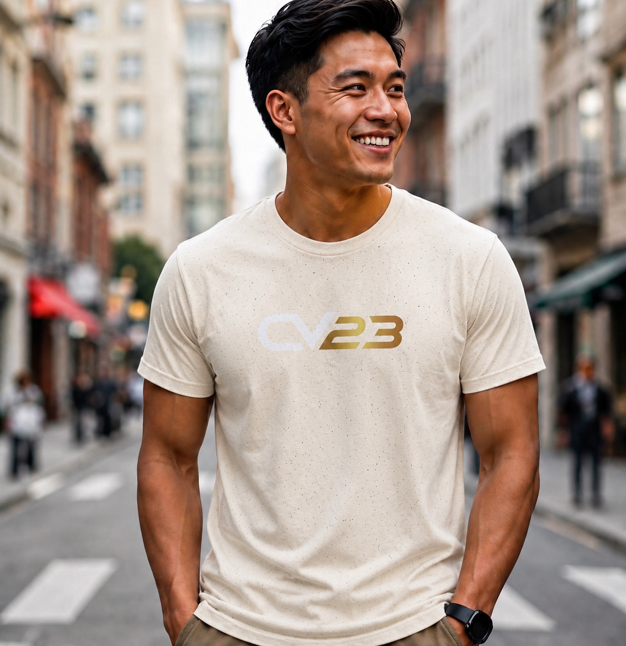 CV23 Logo T-Shirt — Minimalist Black Graphic Tee