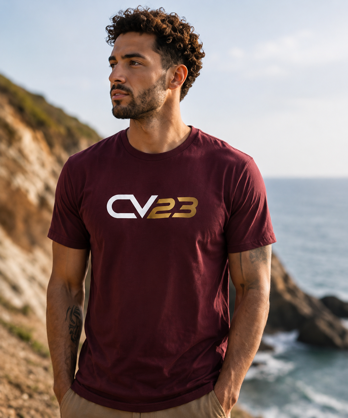 CV23 Logo T-Shirt — Minimalist Black Graphic Tee