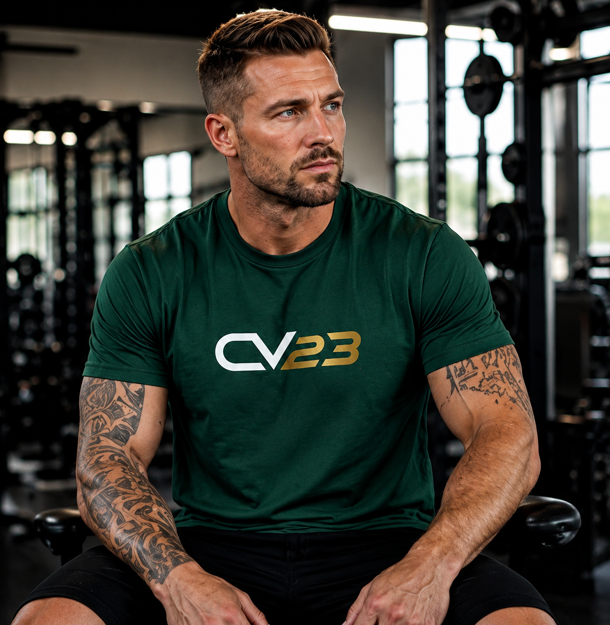 CV23 Logo T-Shirt — Minimalist Black Graphic Tee
