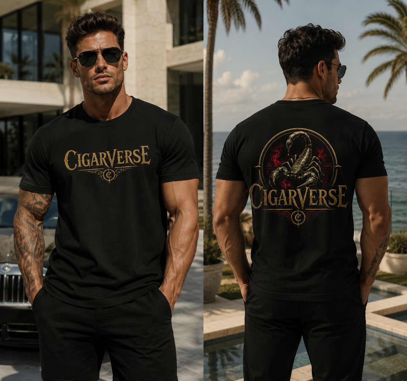 ULTRA PREMIUM HEAVYWEIGHT CigarVerse Logo T-Shirt — Vintage Scorpion Graphic Tee
