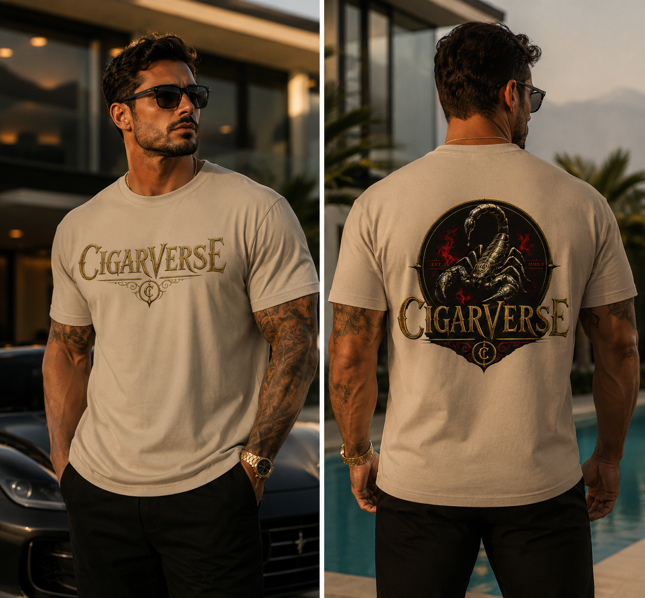 ULTRA PREMIUM HEAVYWEIGHT CigarVerse Logo T-Shirt — Vintage Scorpion Graphic Tee