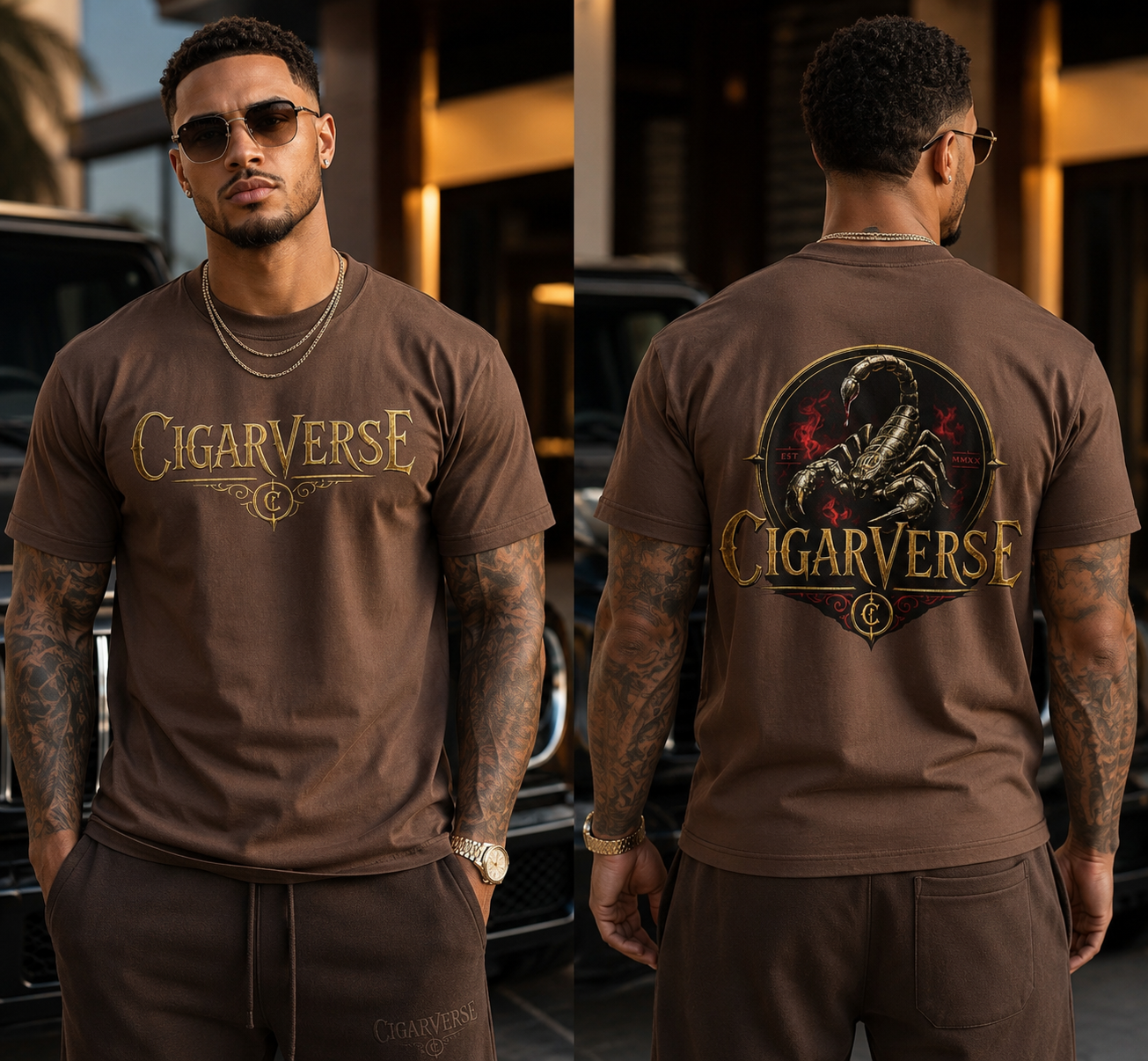 ULTRA PREMIUM HEAVYWEIGHT CigarVerse Logo T-Shirt — Vintage Scorpion Graphic Tee