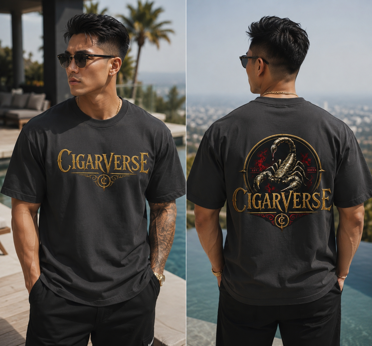 ULTRA PREMIUM HEAVYWEIGHT CigarVerse Logo T-Shirt — Vintage Scorpion Graphic Tee