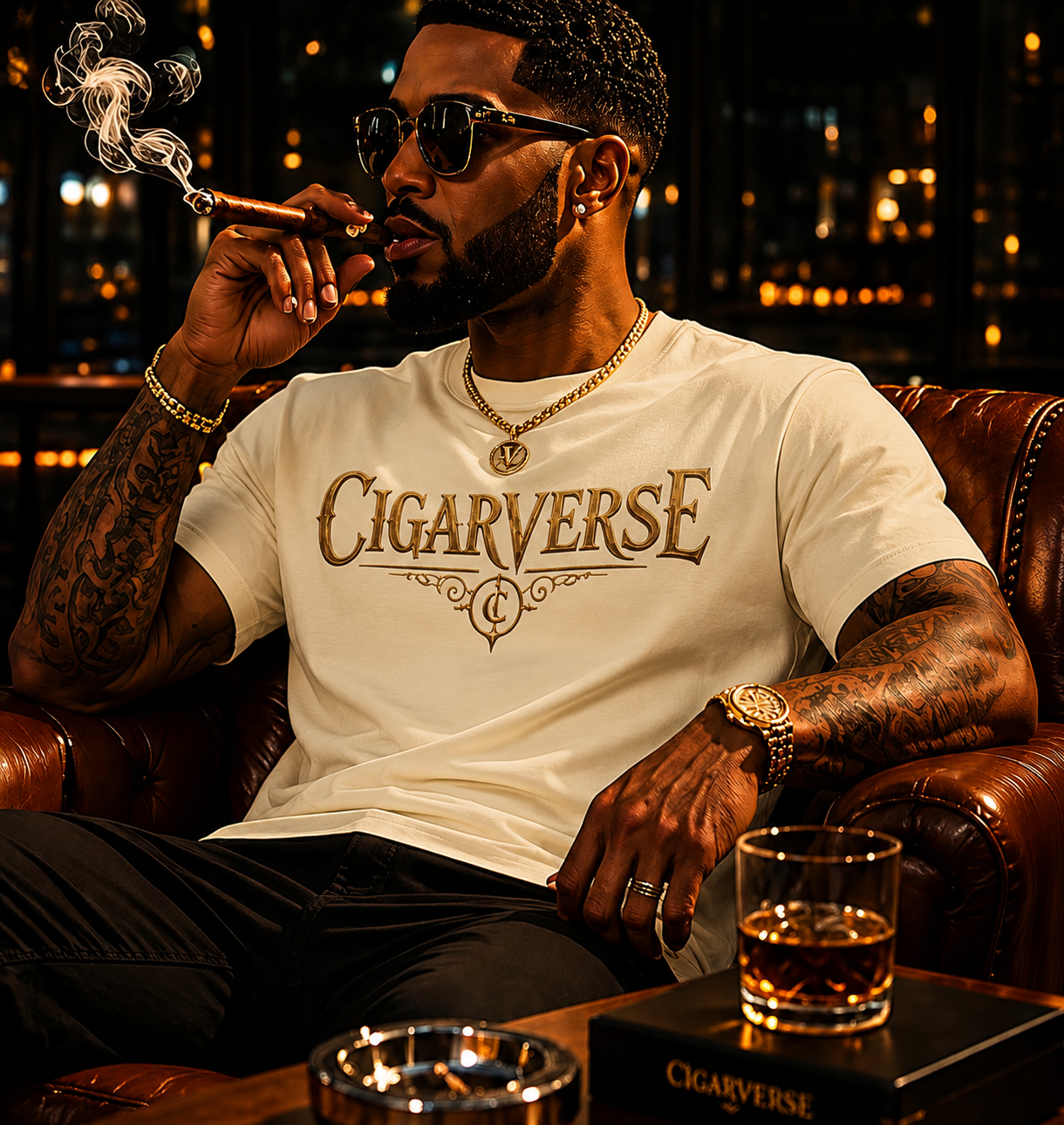 ULTRA PREMIUM HEAVYWEIGHT CigarVerse Logo T-Shirt — Vintage Scorpion Graphic Tee