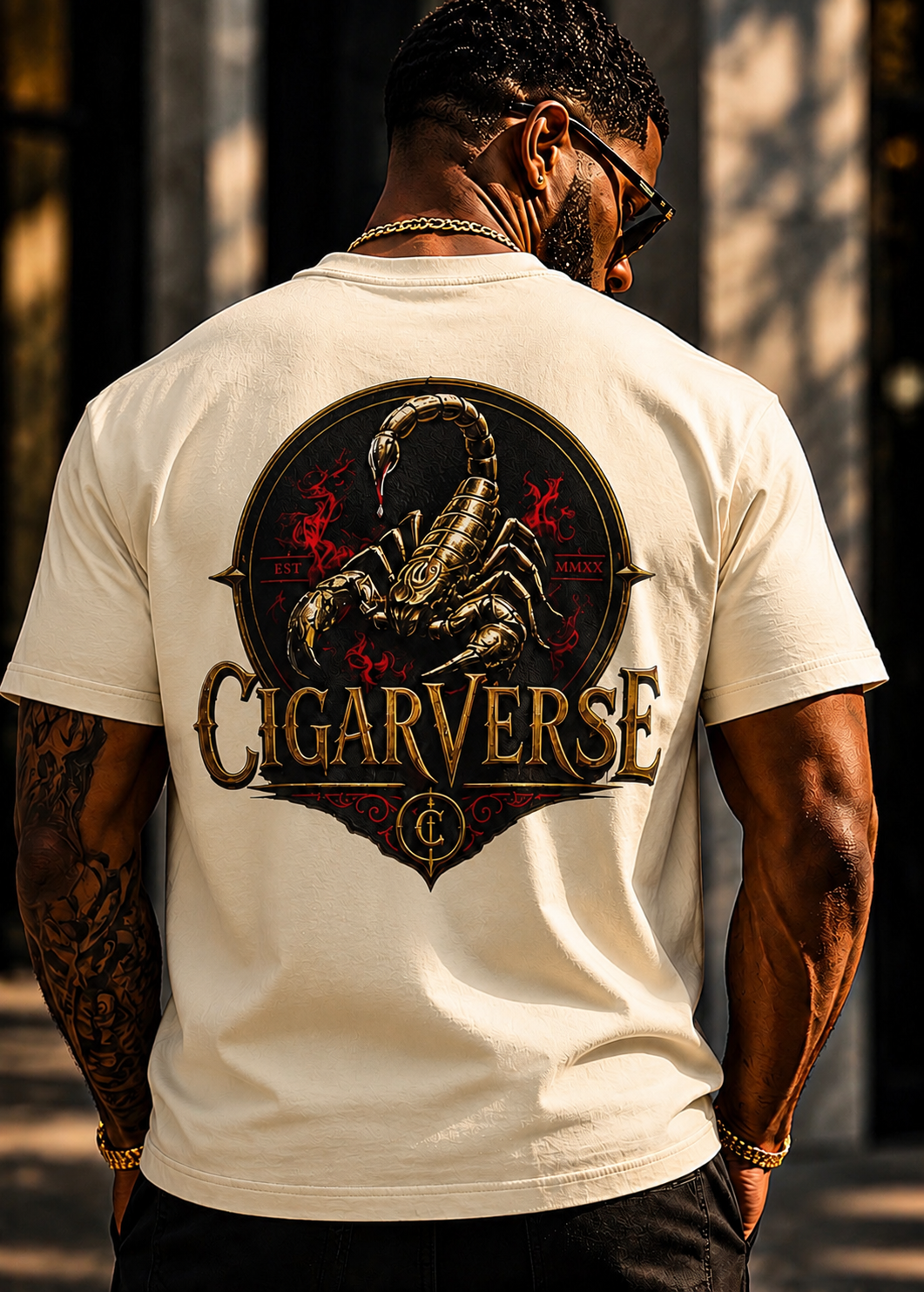 ULTRA PREMIUM HEAVYWEIGHT CigarVerse Logo T-Shirt — Vintage Scorpion Graphic Tee