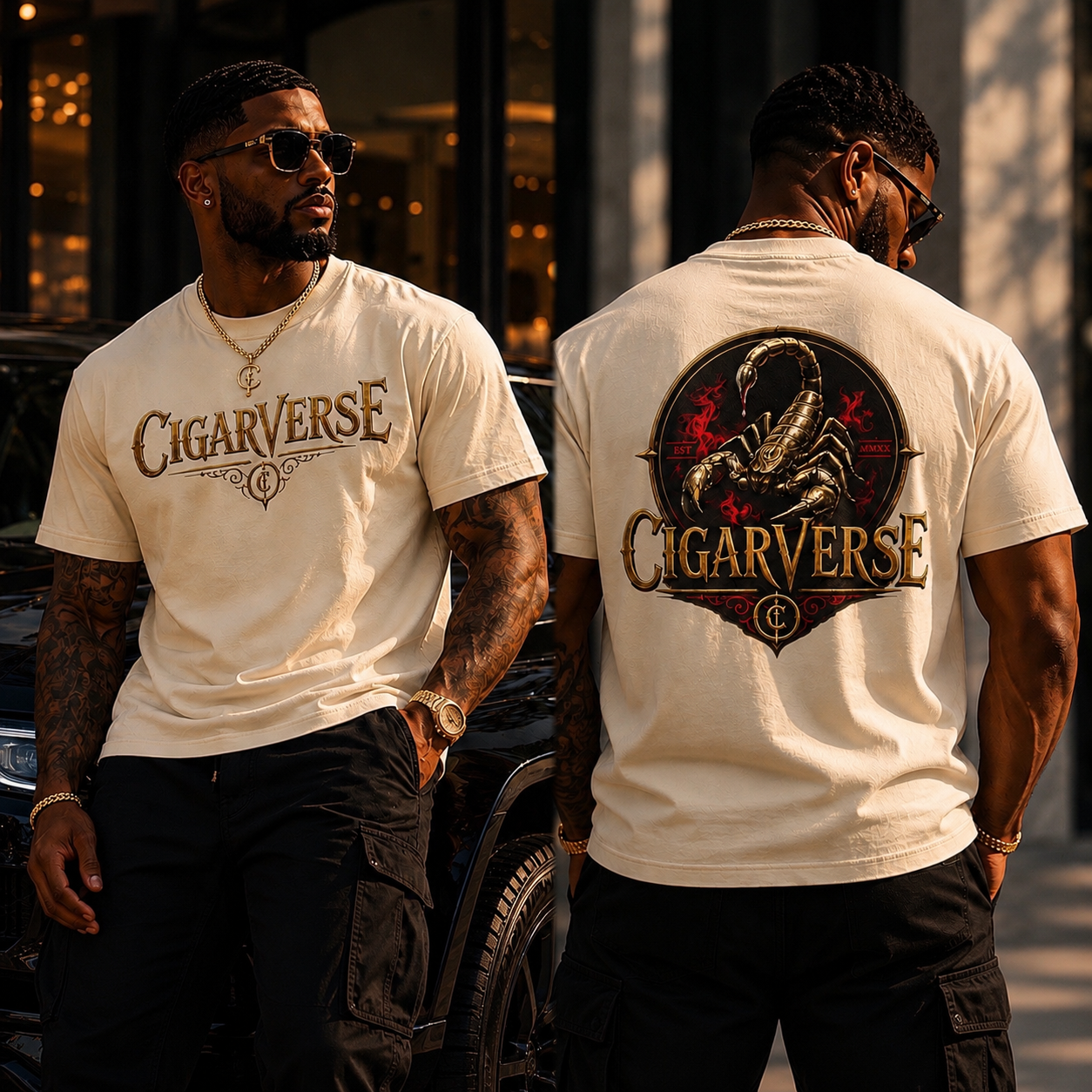 ULTRA PREMIUM HEAVYWEIGHT CigarVerse Logo T-Shirt — Vintage Scorpion Graphic Tee