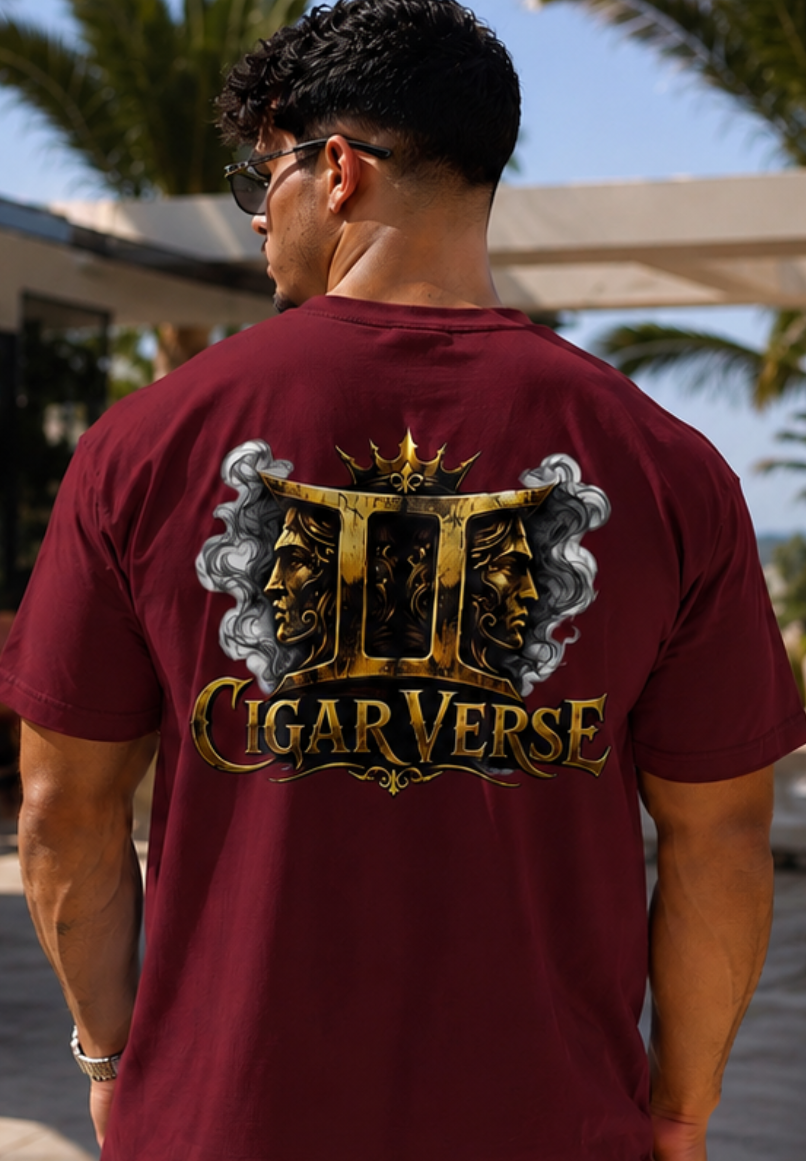 ULTRA PREMIUM HEAVYWEIGHT CigarVerse Graphic T-Shirt — Bold Gold Logo Smoking-Inspired Tee