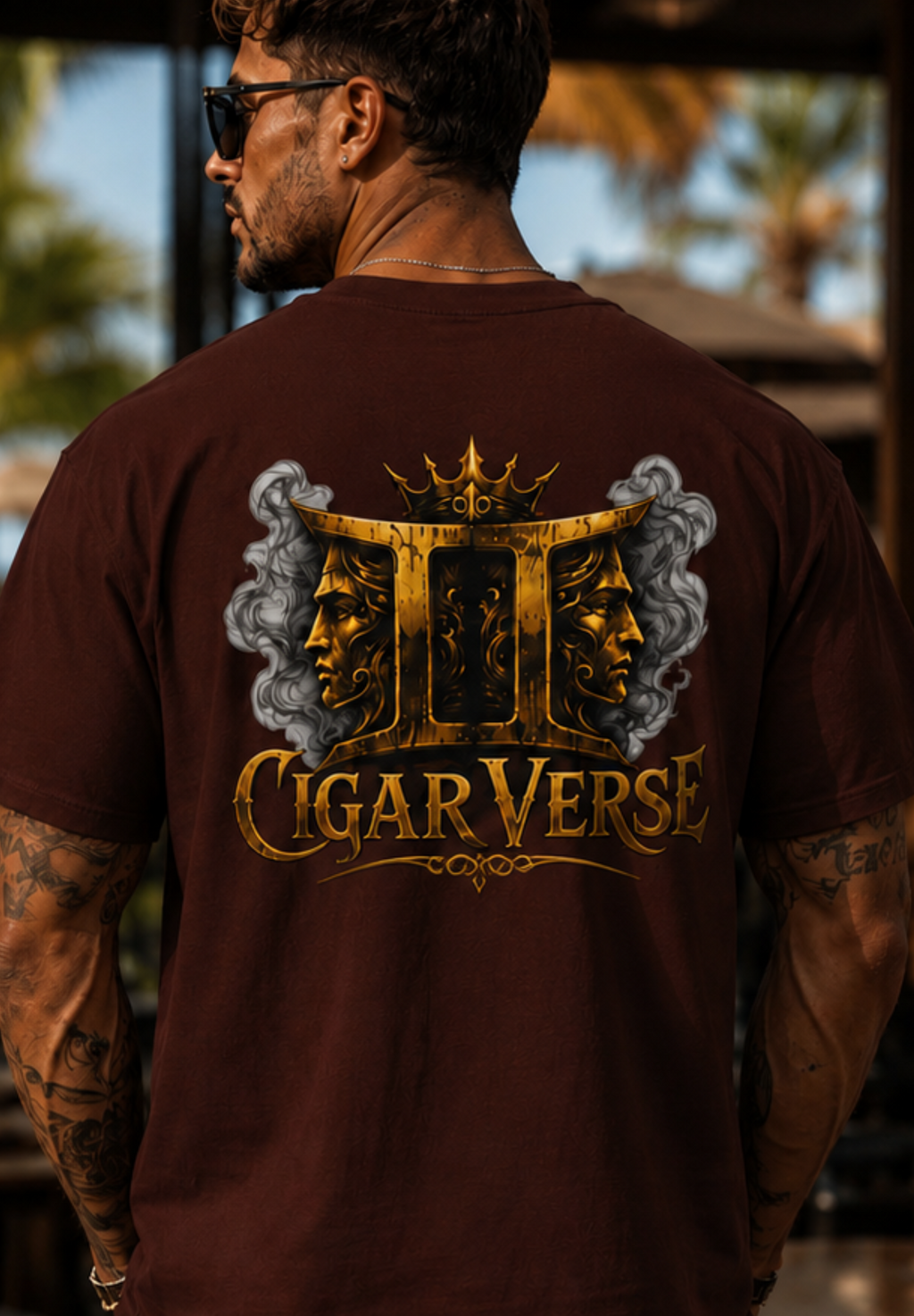 ULTRA PREMIUM HEAVYWEIGHT CigarVerse Graphic T-Shirt — Bold Gold Logo Smoking-Inspired Tee