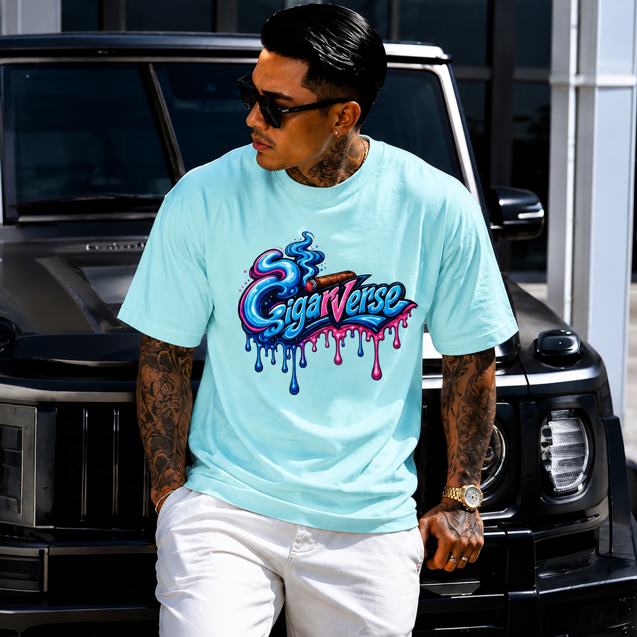 Premium CIGARVERSE Drip Logo T-Shirt