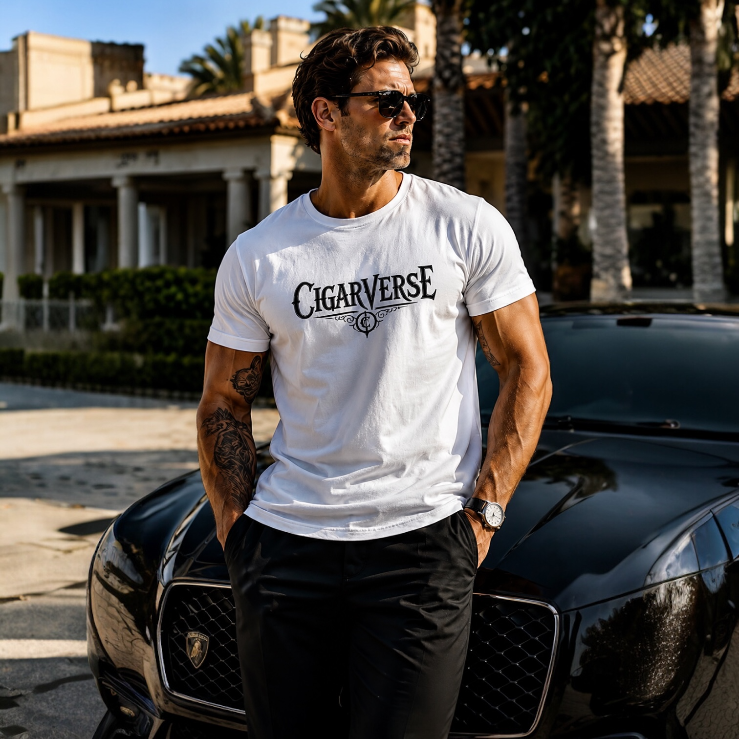 CigarVerse Logo T-Shirt - Vintage Cigar Club Tee