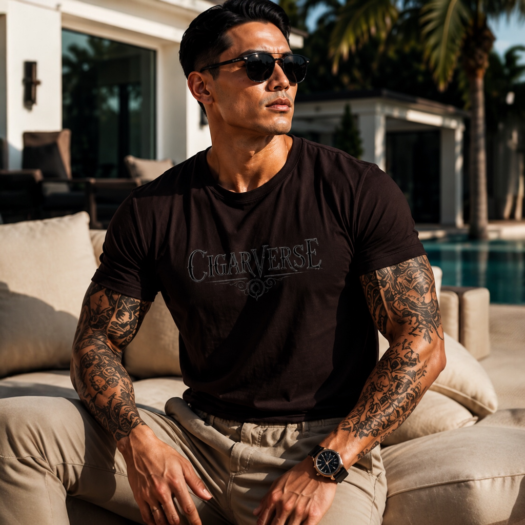 CigarVerse Logo T-Shirt - Vintage Cigar Club Tee