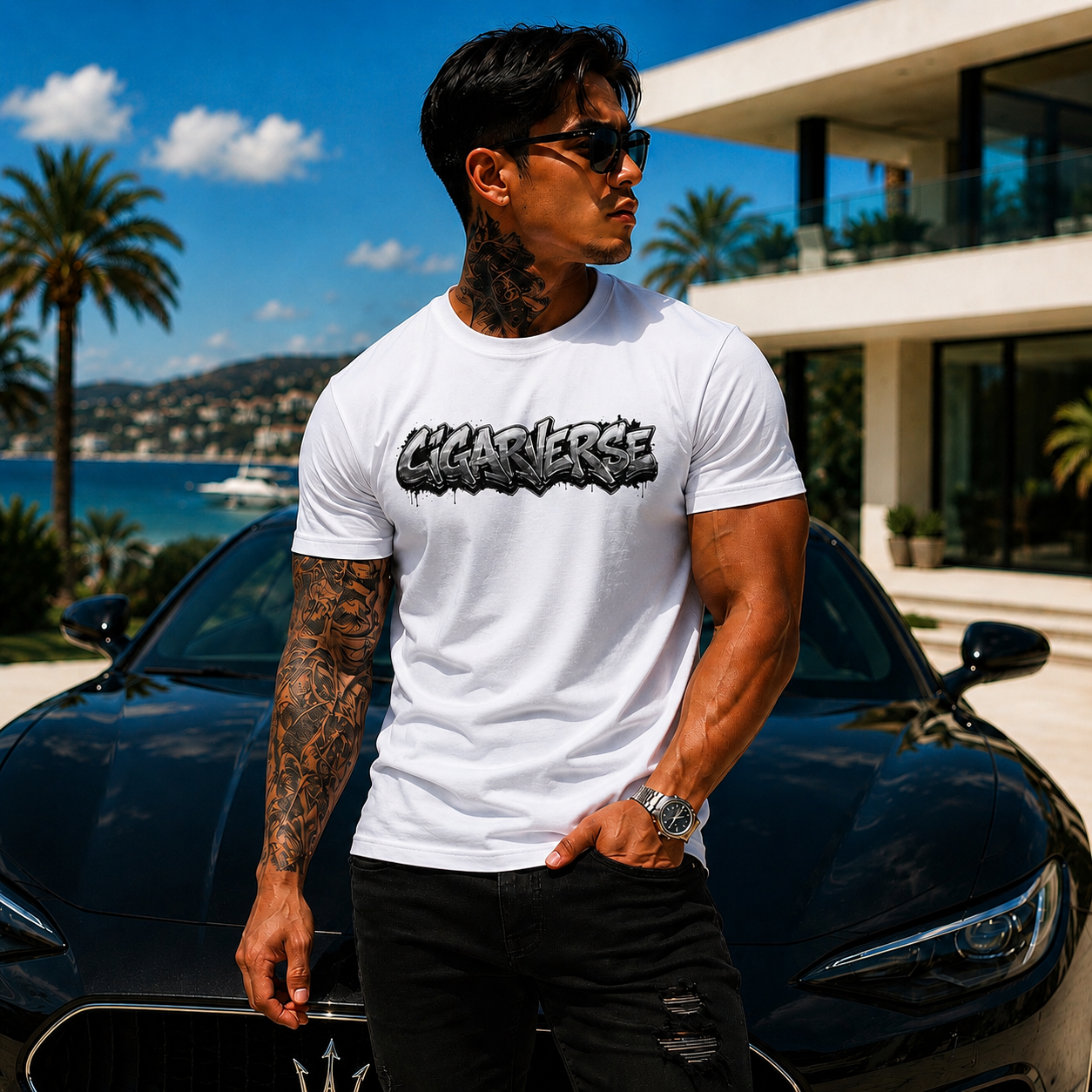 Unisex Graffiti Logo Tee — "Cigarverse" Streetwear T-Shirt