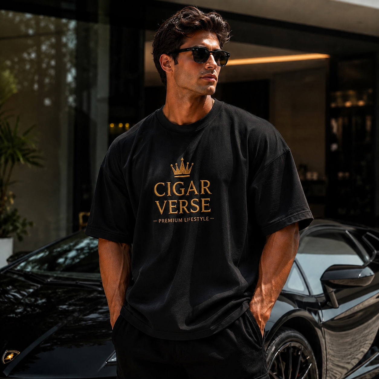 Premium Max Heavyweight Cigar Verse T‑Shirt — Premium Lifestyle Tee with Crown Logo
