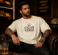 Burgundy & Gold Cigar Verse Tee — 'CIGAR VERSE' Crown Logo T-Shirt