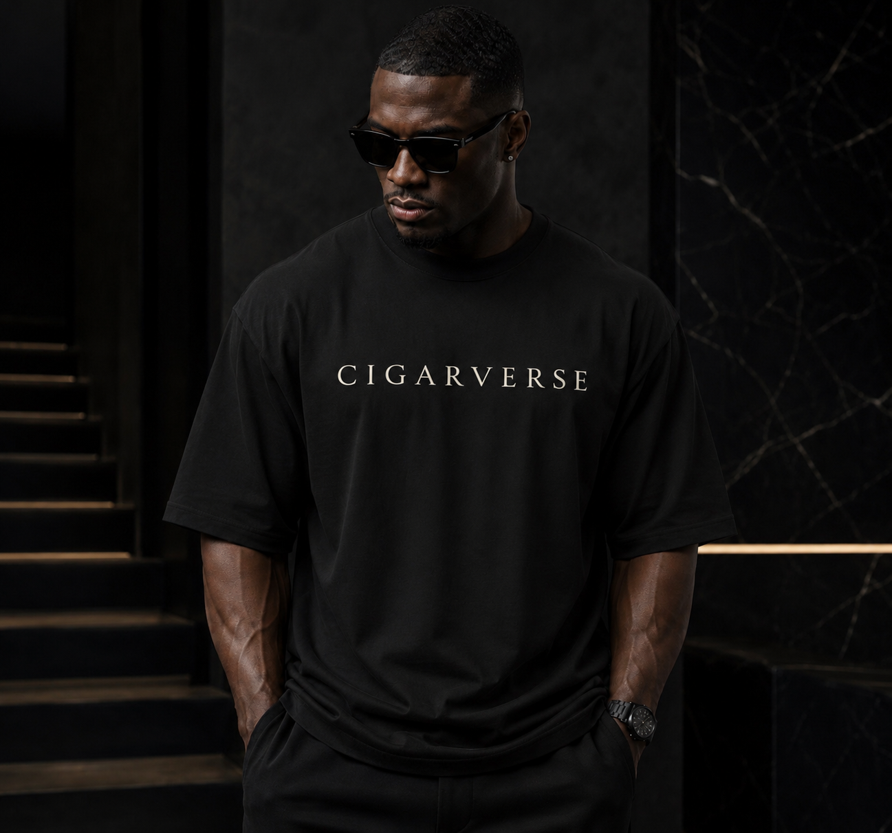 Cream Logo Premium Max Heavyweight CIGARVERSE Graphic T-Shirt