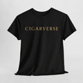 CigarVerse Tee — Minimalist Gold Logo Short-Sleeve T-Shirt for Cigar Enthusiasts