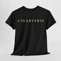 Cigarverse Cream Logo Tee — Minimalist Black Cigar Brand Shirt