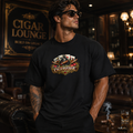 Premium Max Heavyweight Cigarverse Logo T‑Shirt — Minimal Black Graphic Tee for Cigar Enthusiasts