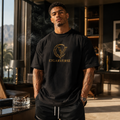 Tiger Stripe Logo Premium Max Heavyweight CIGARVERSE T-Shirt — Bold Animal Print Graphic Tee