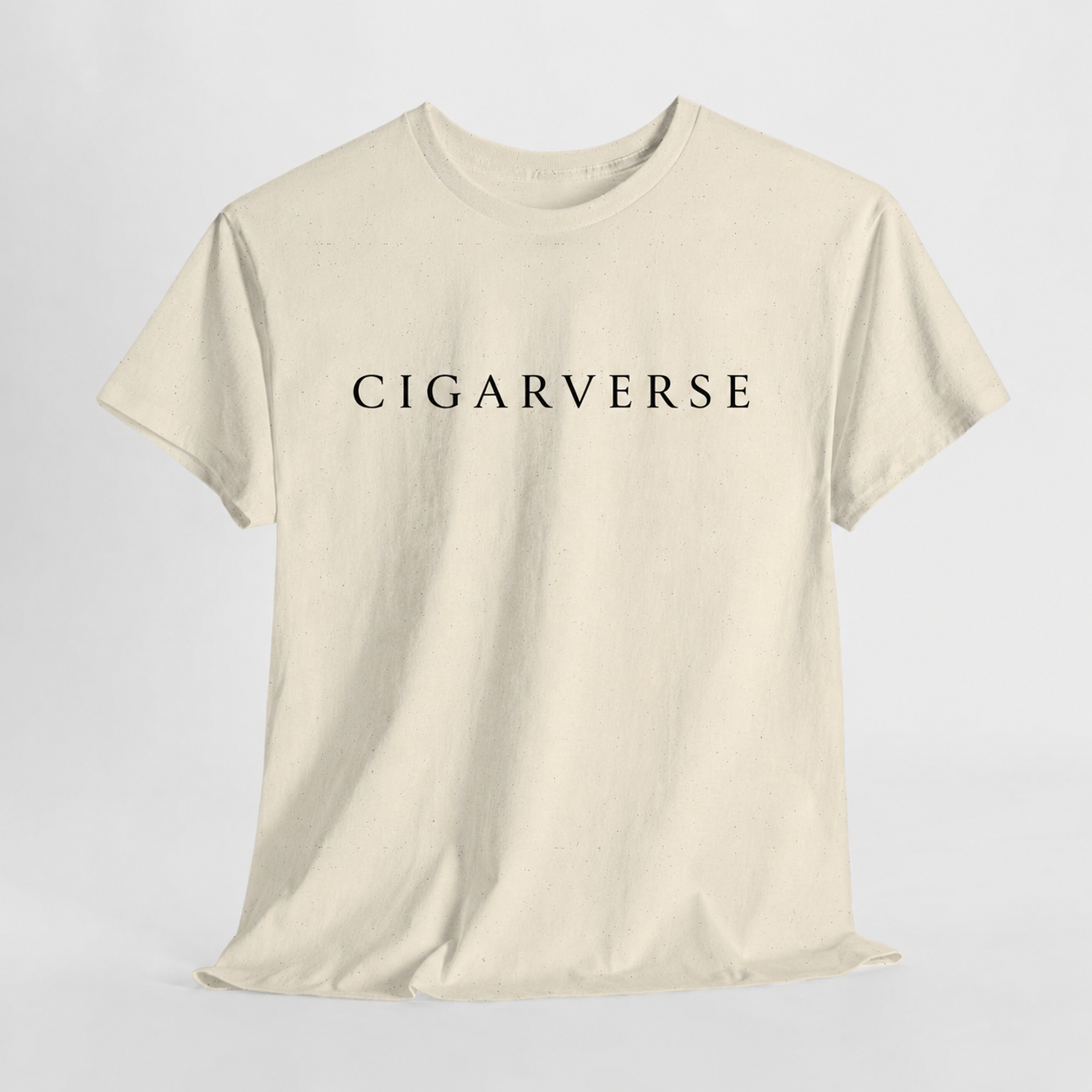 Unisex Black Logo CIGARVERSE Tee — Minimalist Natural Cotton T-Shirt for Cigar Enthusiasts