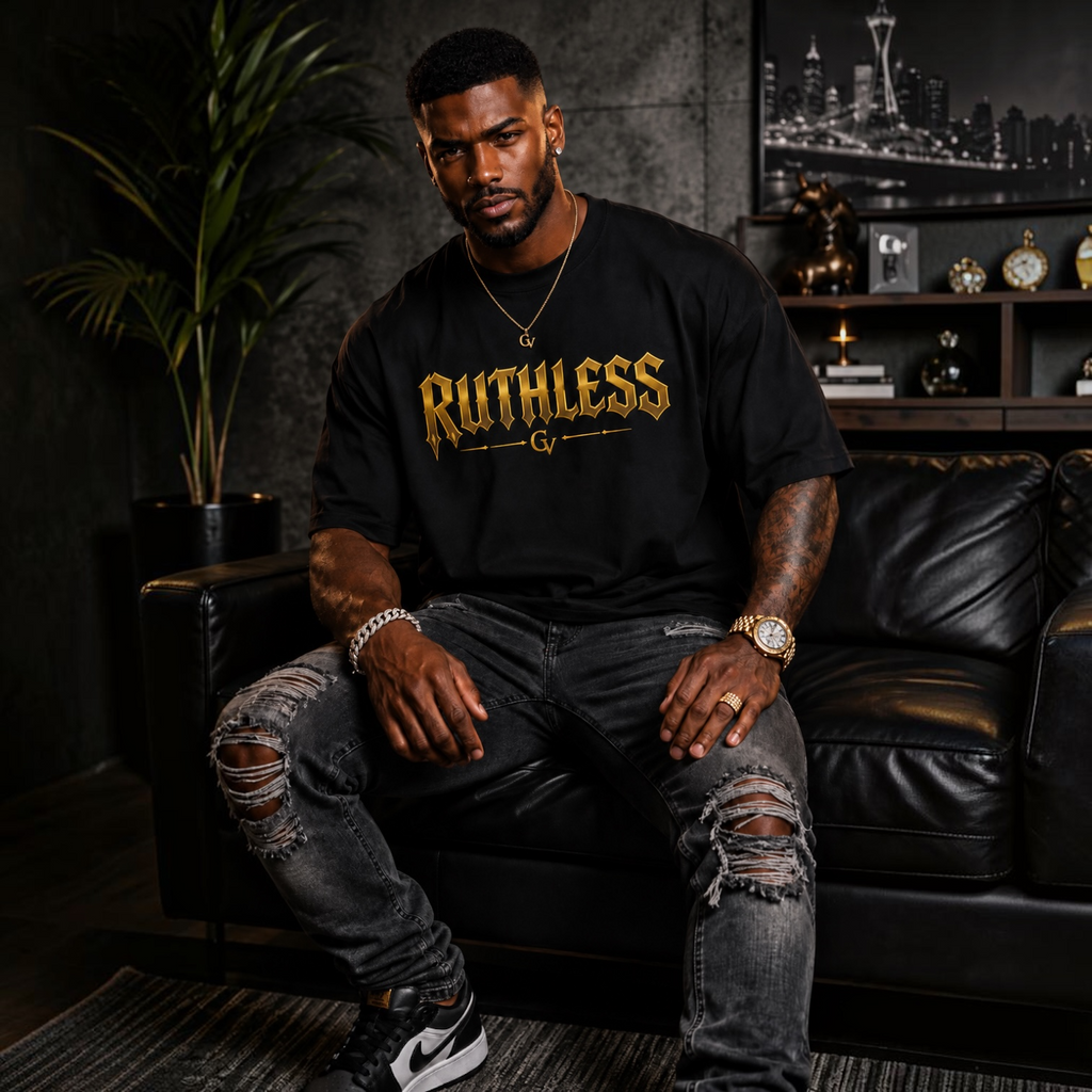 Ruthless Gold Logo Premium Max Heavyweight T-Shirt