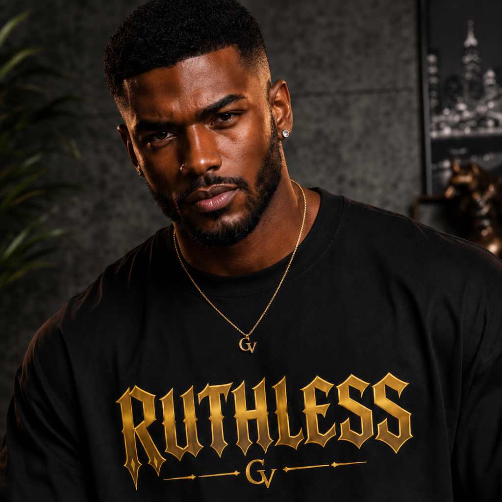 Ruthless Gold Logo Premium Max Heavyweight T-Shirt