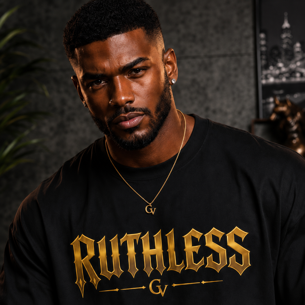 Ruthless Gold Logo Premium Max Heavyweight T-Shirt