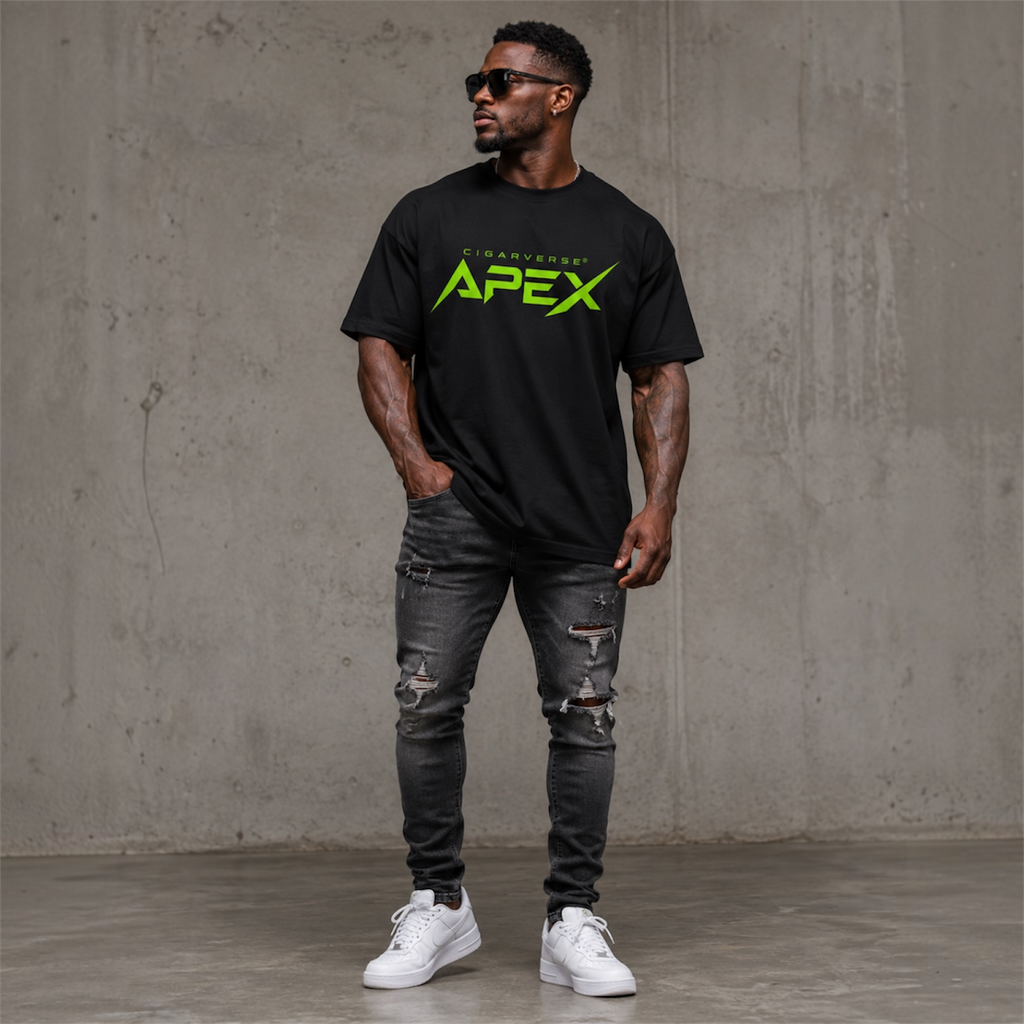 Apex Logo Premium Max Heavyweight T-Shirt — Neon Green Gaming Graphic Tee