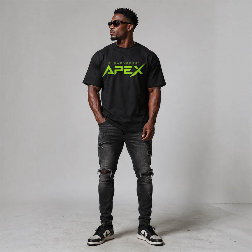 Apex Logo Premium Max Heavyweight T-Shirt — Neon Green Gaming Graphic Tee
