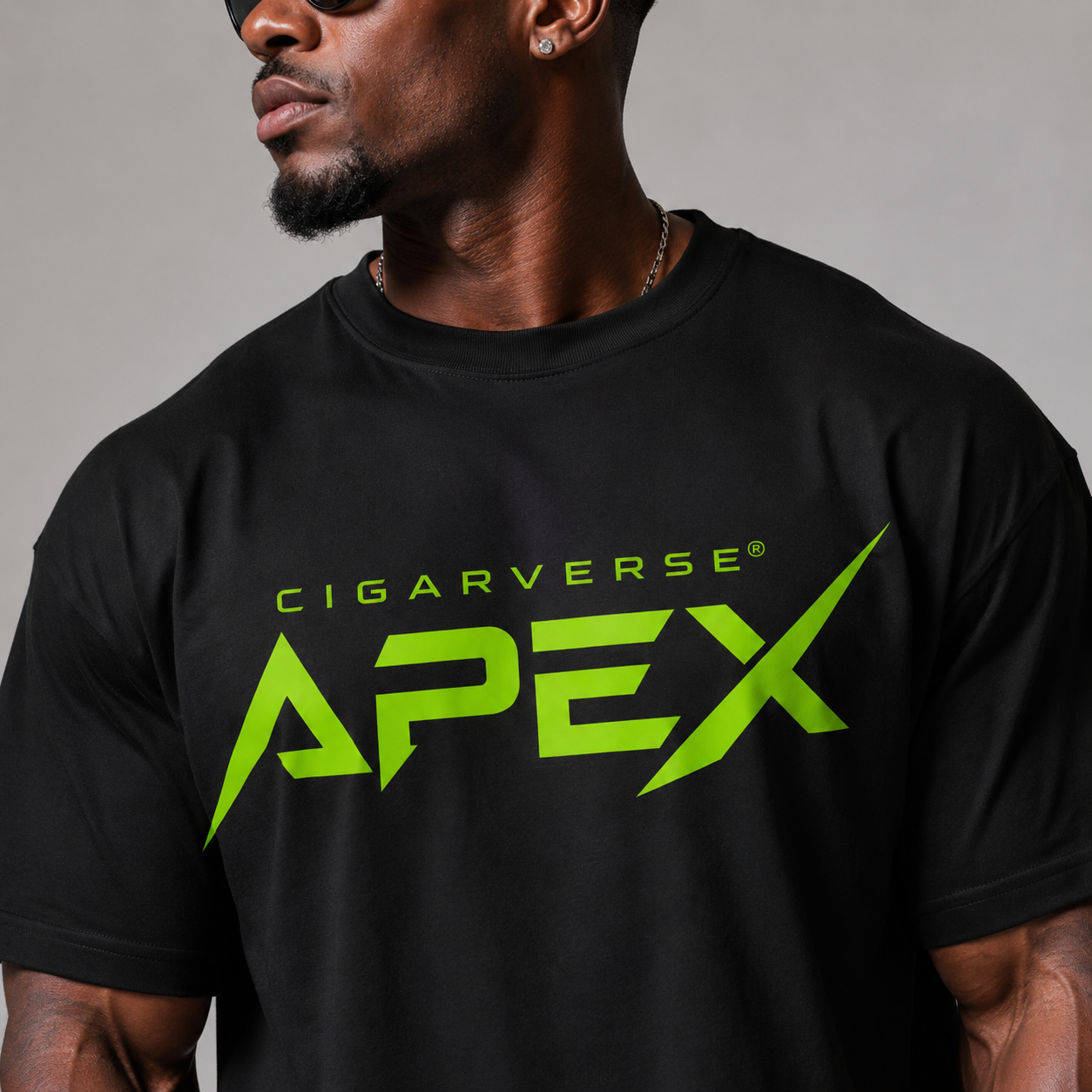 Apex Logo Premium Max Heavyweight T-Shirt — Neon Green Gaming Graphic Tee