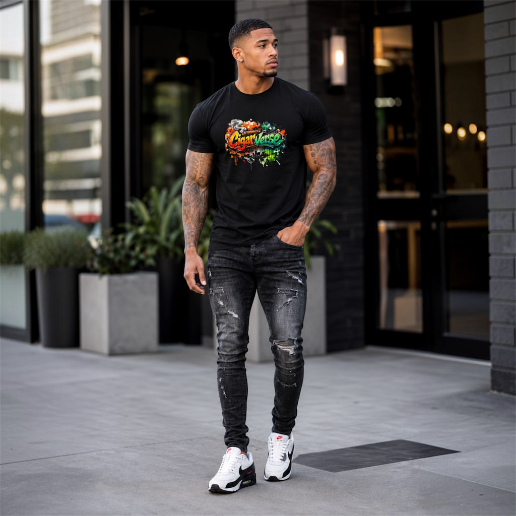 Unisex Graffiti Logo CIGARVERSE Tee - Colorful Art Logo T-Shirt