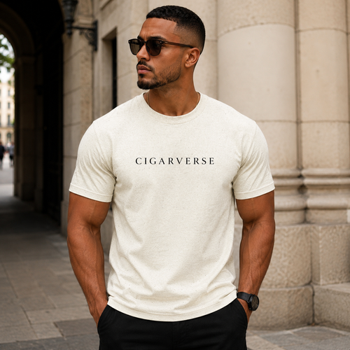 Black Logo Cigarverse Tee — Minimalist Natural Cotton T-Shirt for Cigar Enthusiasts