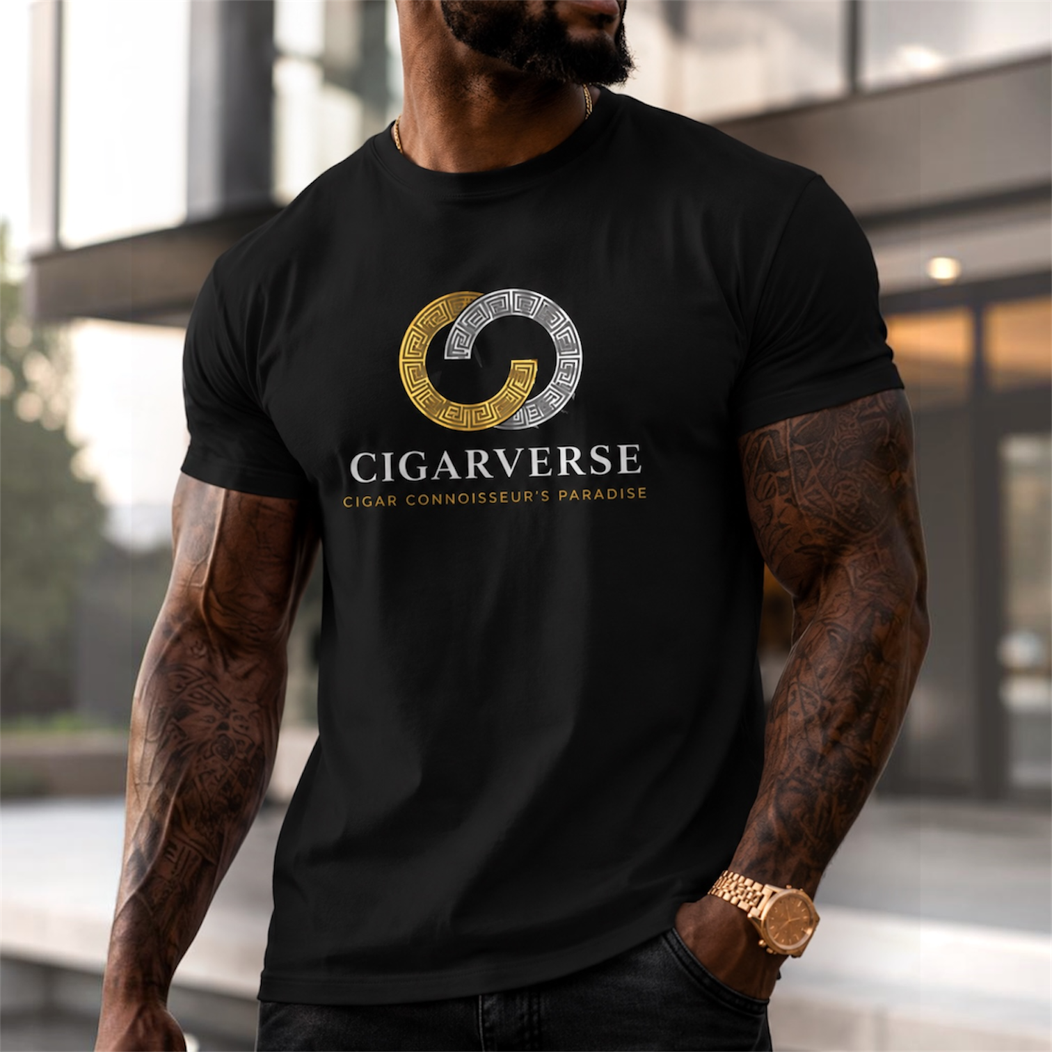 CigarVerse Logo T‑Shirt — Cigar Enthusiast Graphic Tee