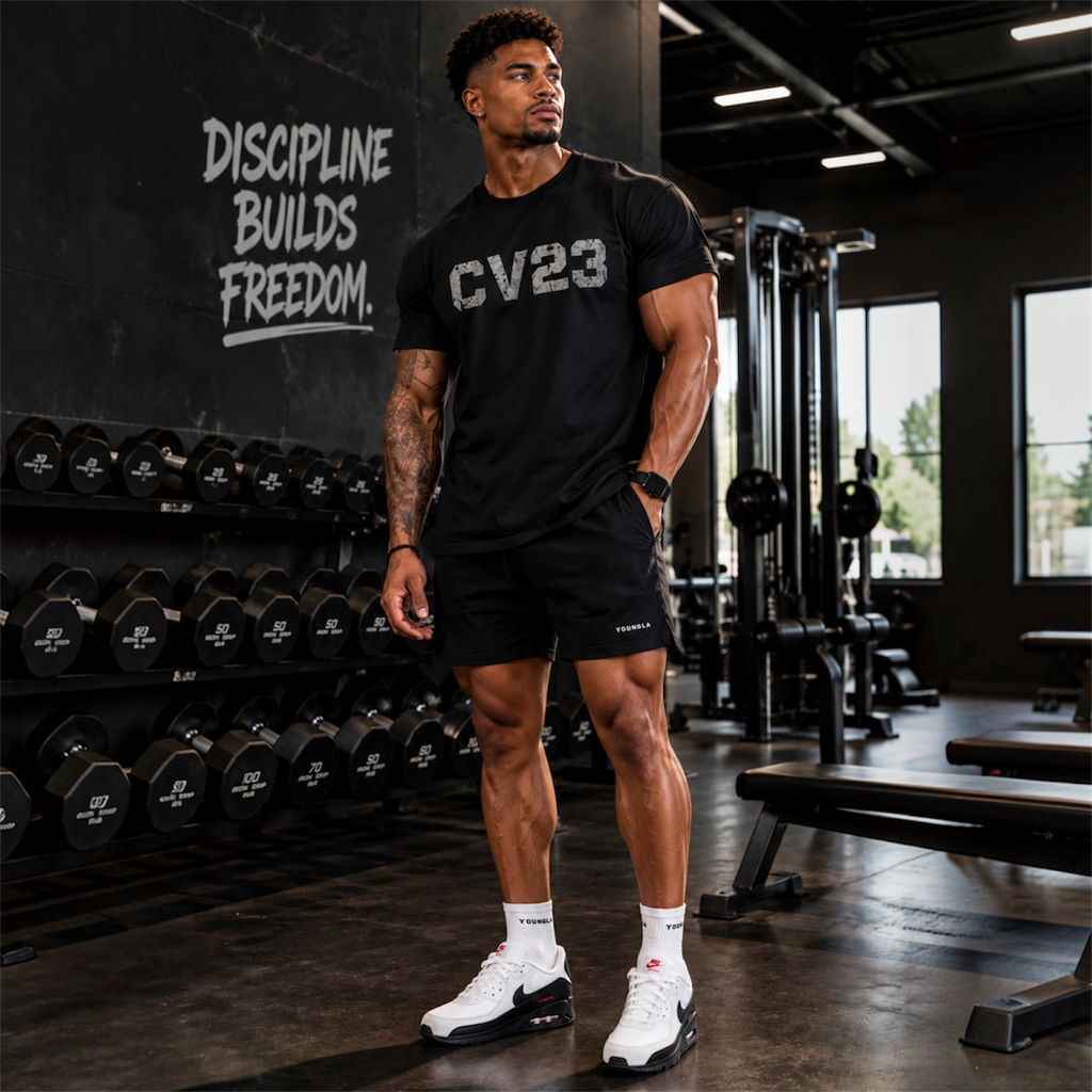 White CV23 Logo T-Shirt — Minimal Graphic Tee