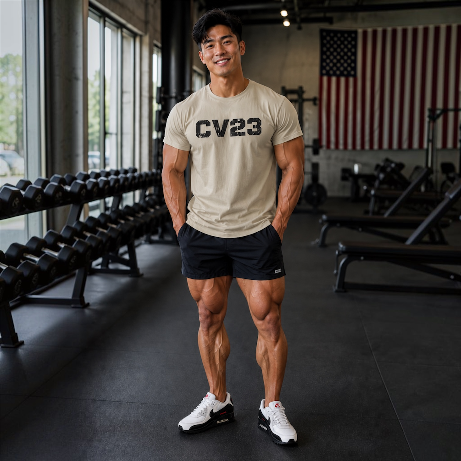 Charcoal CV23 Logo Graphic Tee – Vintage Athletic Number Shirt