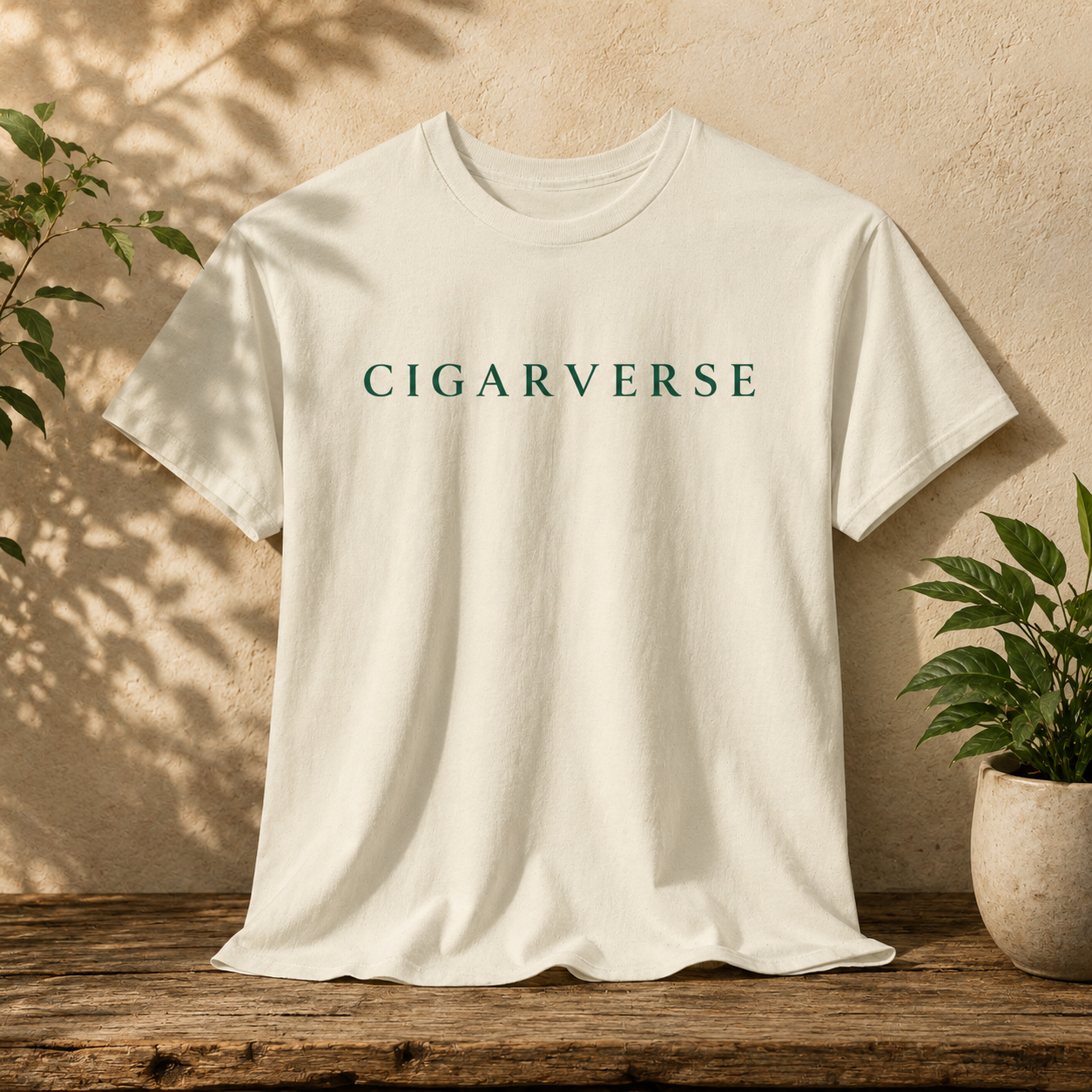 CIGARVERSE Forest Green Logo Tee — Unisex Minimalist Vintage Cigar Brand T‑Shirt