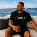 Savage Logo Premium Max Heavyweight T-Shirt — Bold Streetwear Graphic Tee