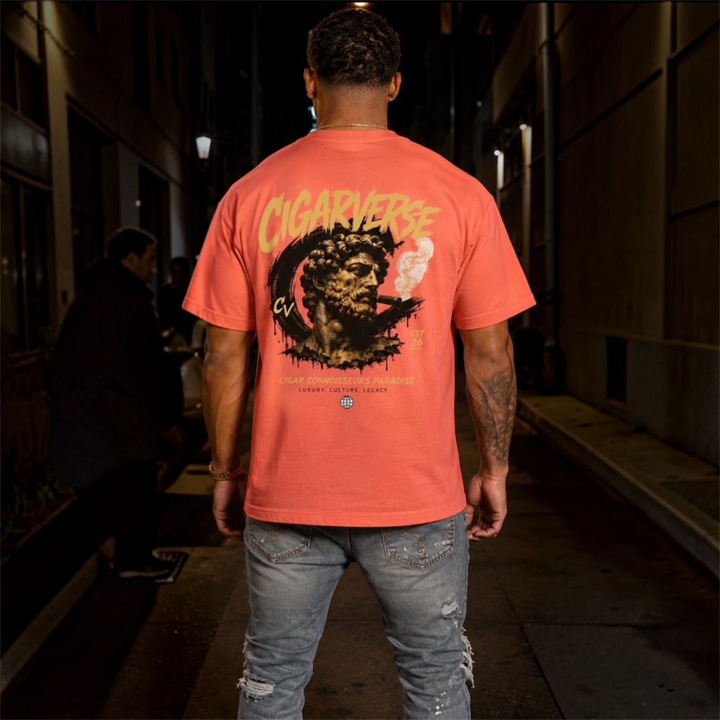 Premium Max Heavyweight CigarVerse Graphic T-Shirt — Tropical Graffiti Logo Tee
