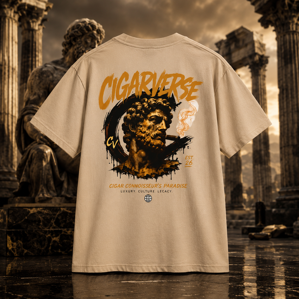 Premium Max Heavyweight CigarVerse Graphic T-Shirt — Tropical Graffiti Logo Tee