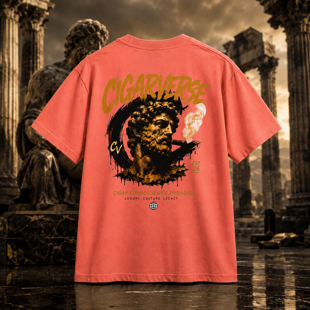 Premium Max Heavyweight CigarVerse Graphic T-Shirt — Tropical Graffiti Logo Tee