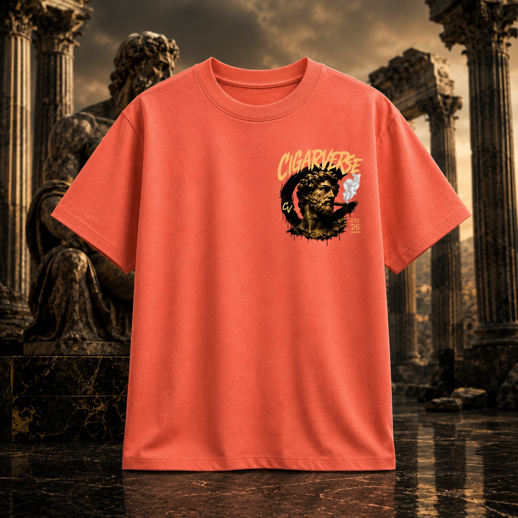 Premium Max Heavyweight CigarVerse Graphic T-Shirt — Tropical Graffiti Logo Tee