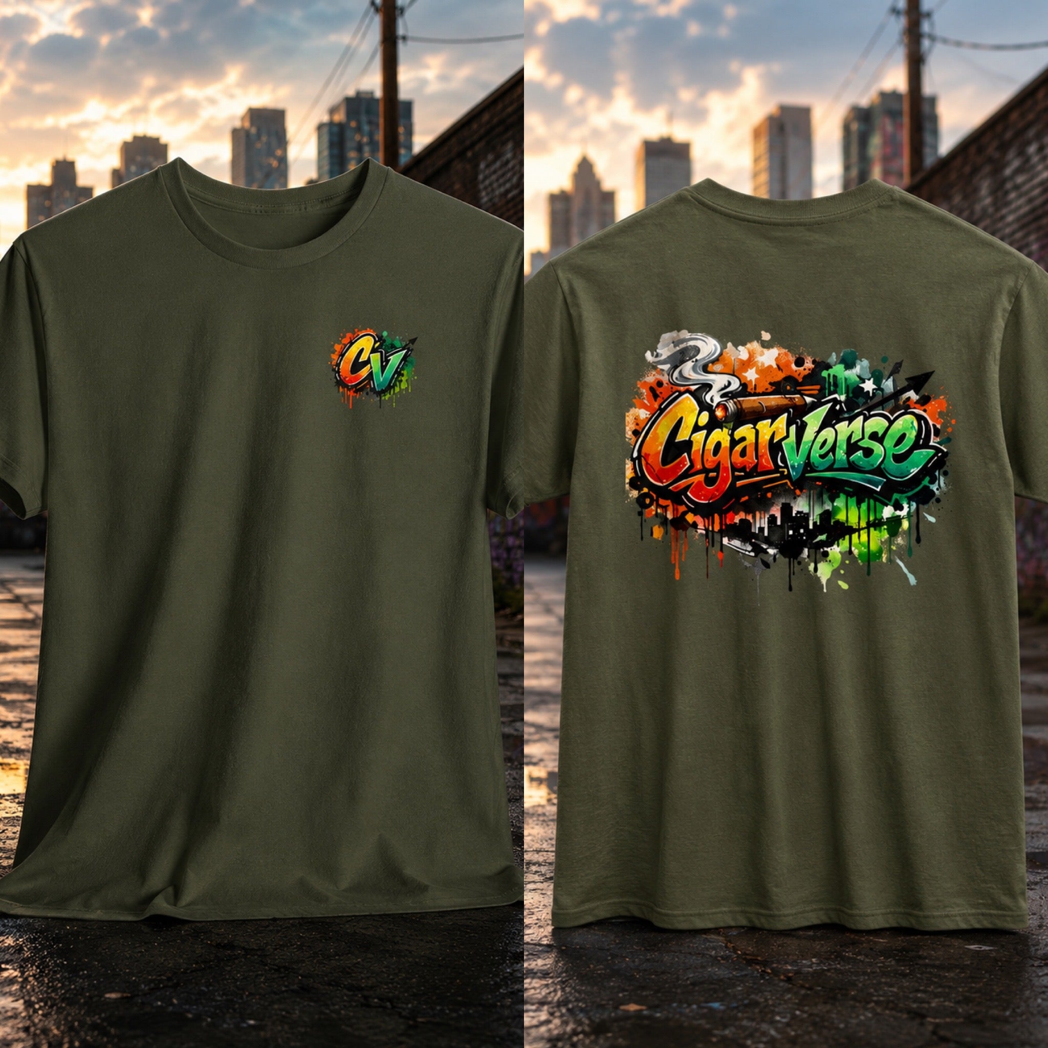 CigarVerse Graffiti Logo Tee