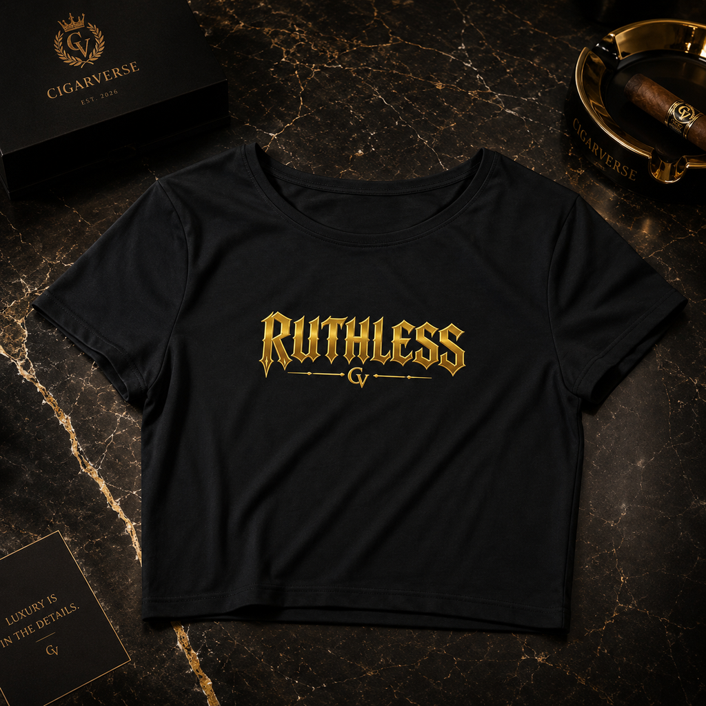 Ruthless Gold Foil Crop Tee — Bold Graphic Women’s Crop Top