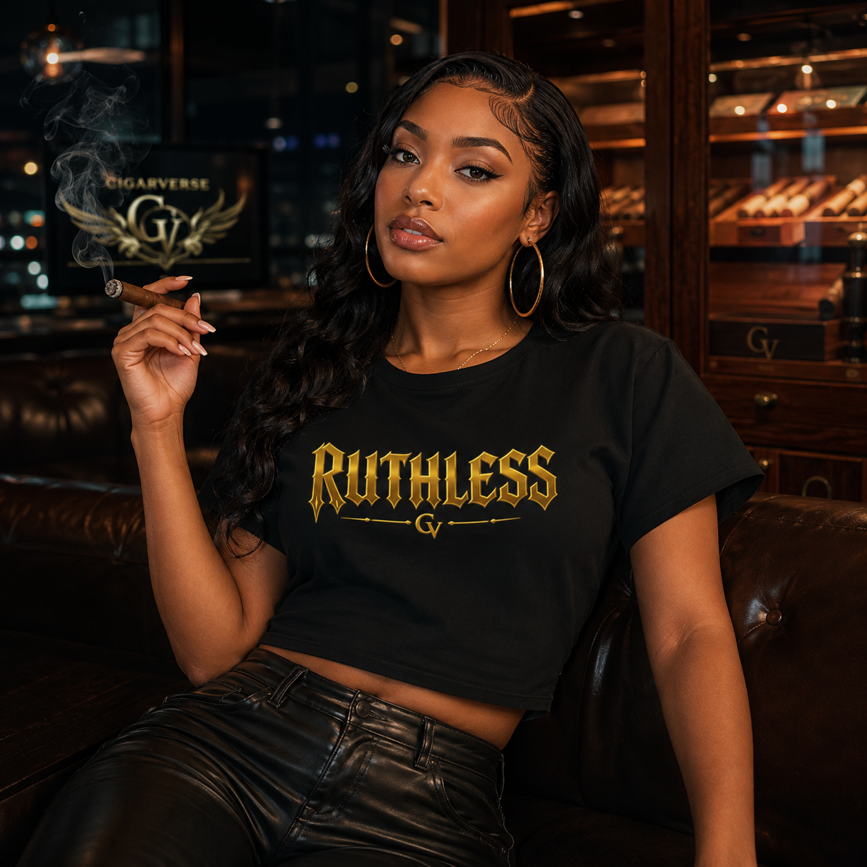 Ruthless Gold Foil Crop Tee — Bold Graphic Women’s Crop Top
