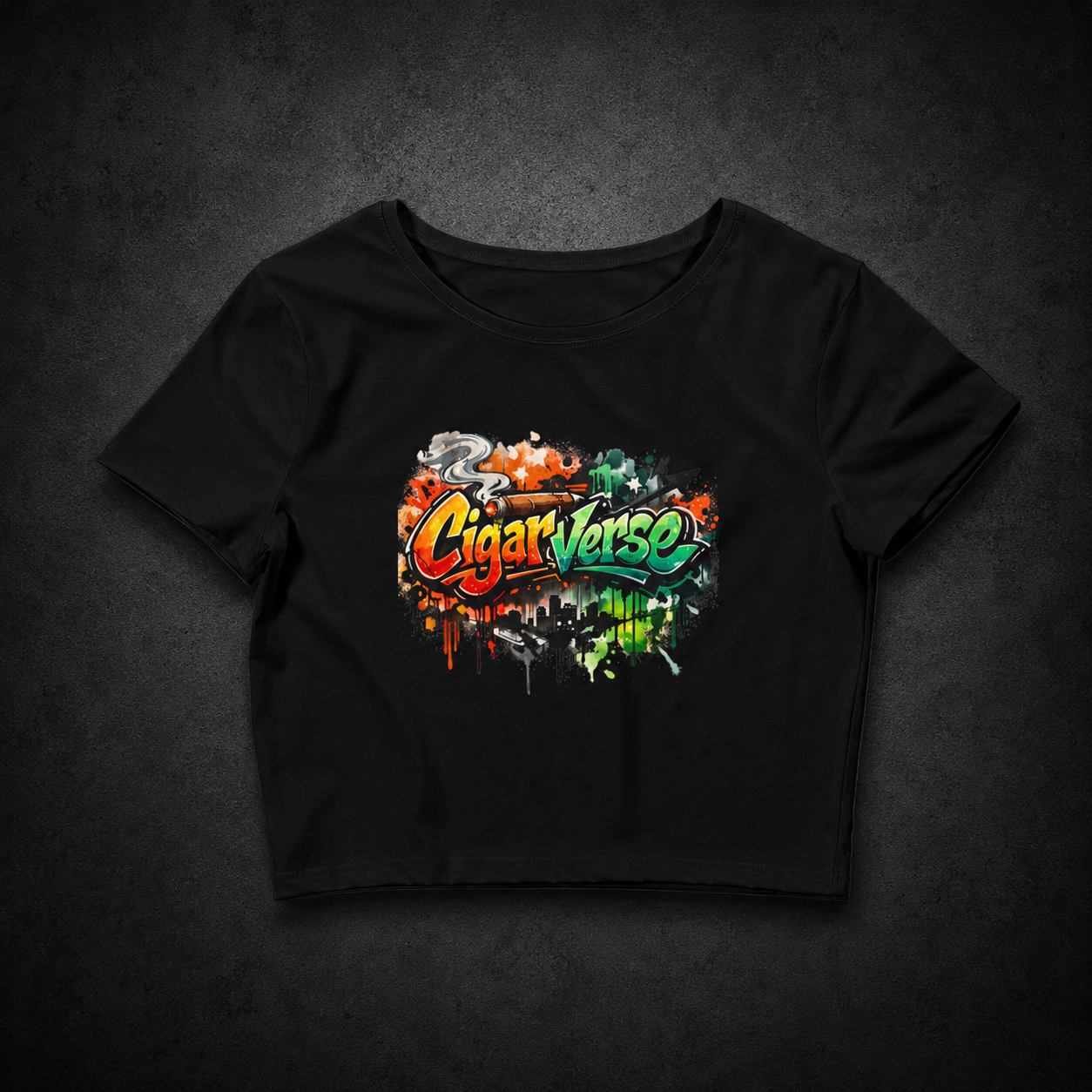 CigarVerse Graffiti Crop Tee