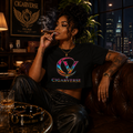 Cigarverse Logo Crop Tee — Women's Black Graphic Crop Top