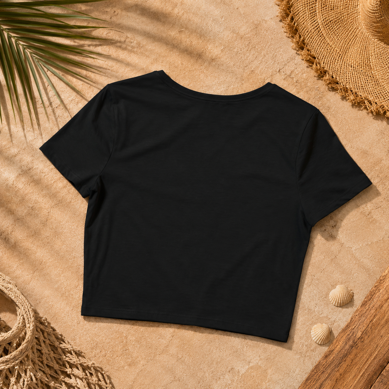 Cigar Verse Crop Tee — Retro Sunglasses Tropical Graphic Women’s Crop Top